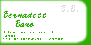 bernadett bano business card